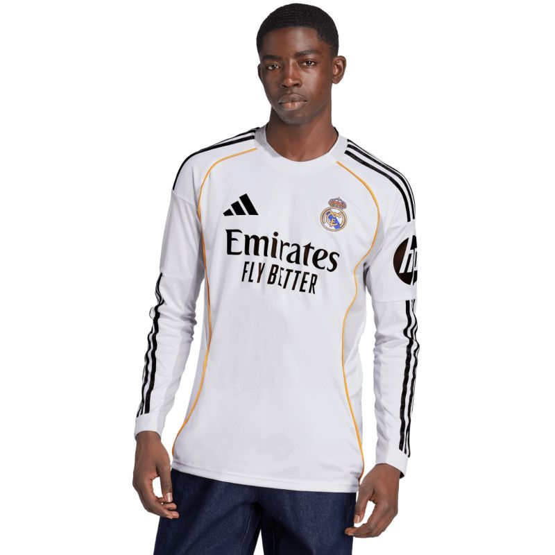 adidas Real Madrid 25/26 Long Sleeve Home Men's Jersey JN8884 fehér póló