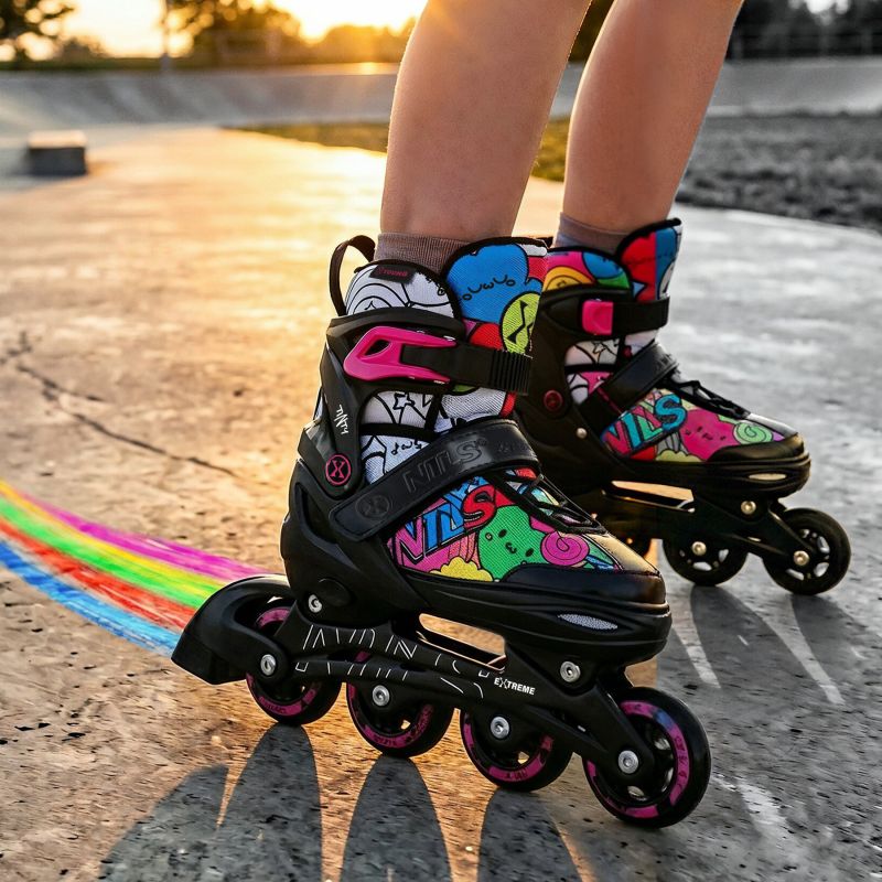 NH10907 4in1 ROLLER SKATES WITH EXTENDED HOCKEY BLADES TINTS PINK SIZE L (39-42) NILS EXTREME rózsaszín utcai cipő
