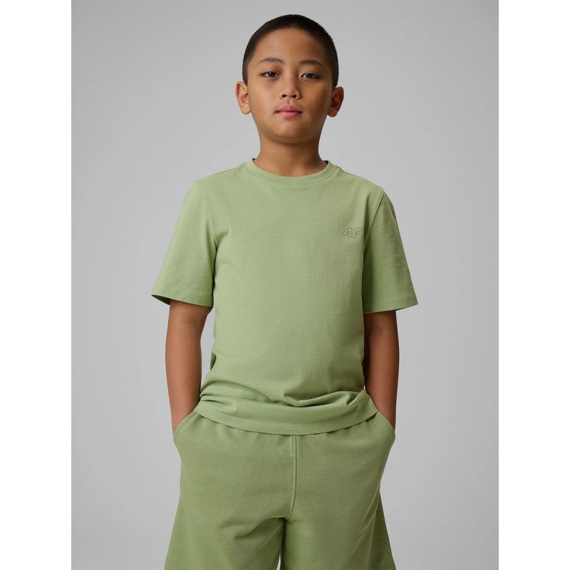 Boy's regular plain T-shirt 4F 4FJRSS26TTSHM3598-47S shirts