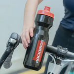 Rockbros 750 ml Bike Bottle - Transparent Black with Red Mouthpiece przezroczysty || czerwony water bottles, training equipment