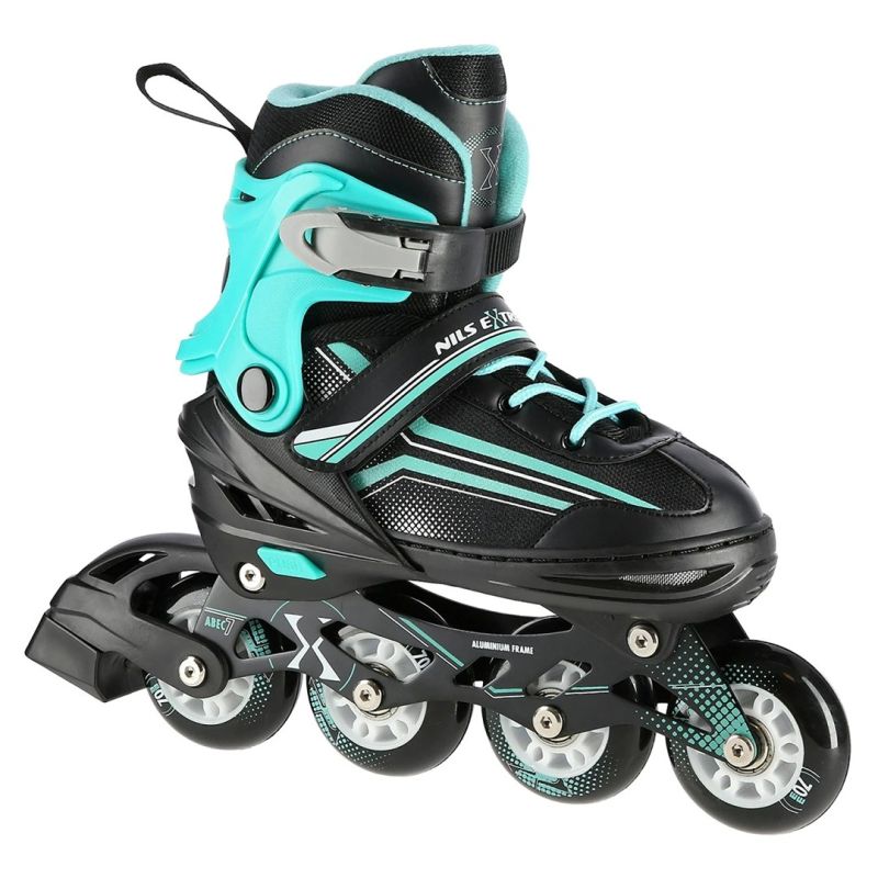 Nils Extreme Nh18190 2in1 Roller Skates Black-Blue Size M (34-38) With Replaceable Hockey Blade kék görkorcsolya