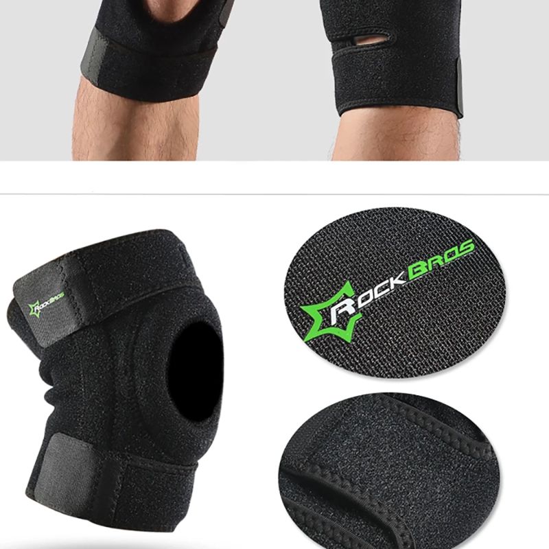 Rockbros sports protector for patella and knee joint size - black fekete protectors and knee pads