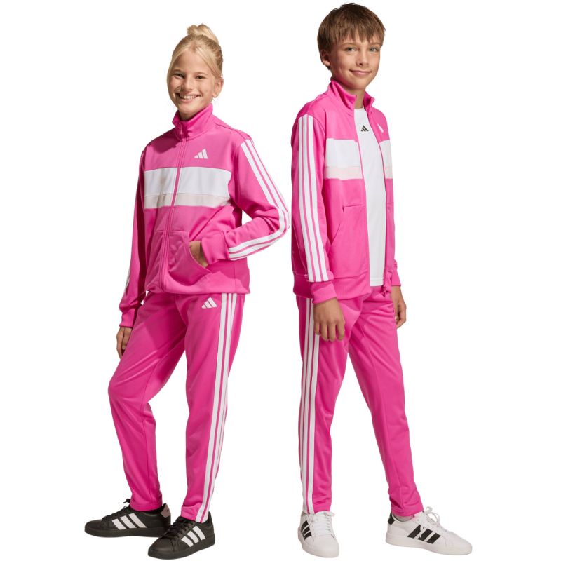 Adidas Seasonal Essentials Tiberio 3-Stripes Tricot Kids’ Tracksuit Pink rózsaszín szett KS5519