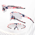 Rockbros Cycling Glasses Photochromic with UV Protection and Corrective Insert 14120008002 - USA Pattern - White multikolor glasses, training equipment