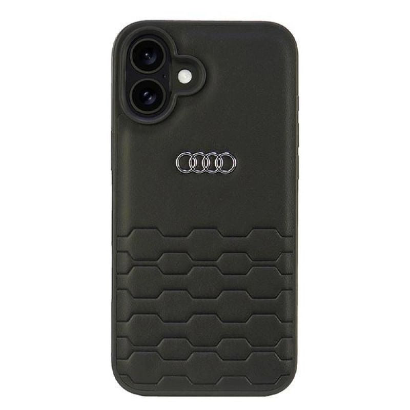 Audi Synthetic Leather iPhone 16 Plus 6.7" /black hardcase AU-TPUPCIP16M-GT/D2-BK fekete cases