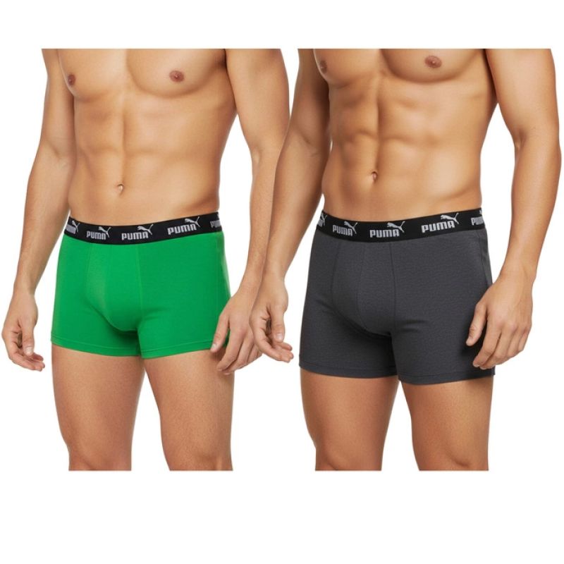 Puma men's boxer briefs 2-Pack green gray comfortable cotton szürke alsónemű