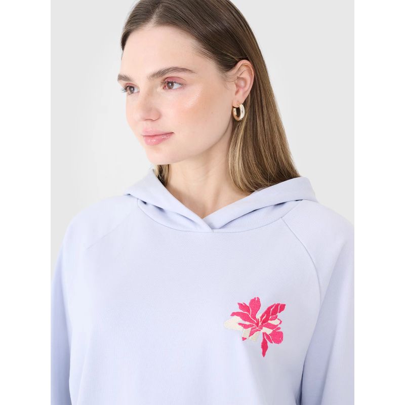 Women's oversize sweatshirt with hood, unzipped, 4F 4FWSS25TSWSF1578-34S xs/s kapucnis pulóver