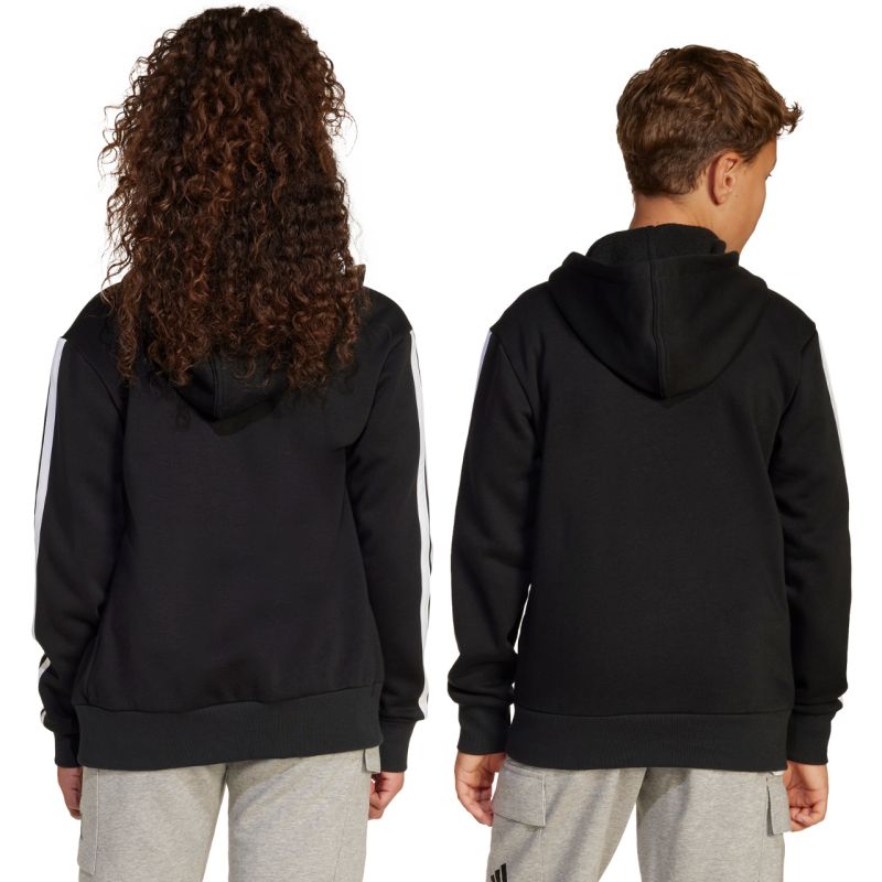adidas Essentials Full-Zip Kids' Sweatshirt Black and White JD6494 General