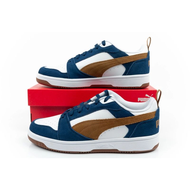 Puma Rebound v6 men's sports sneakers fashionable comfortable white navy barna utcai cipő