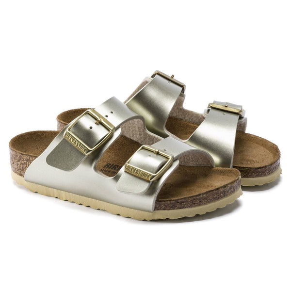 Birkenstock Arizona Kids Birko-Flor Electric Metallic Gold Narrow Girls' Flip-Flops (1014841) cipő