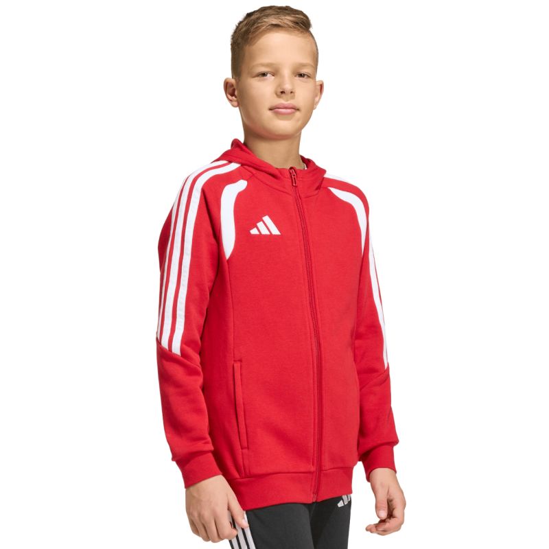 adidas Tiro 26 League Sweat Full Zip Hoodie for Kids Red KF9101 104cm kapucnis pulóver