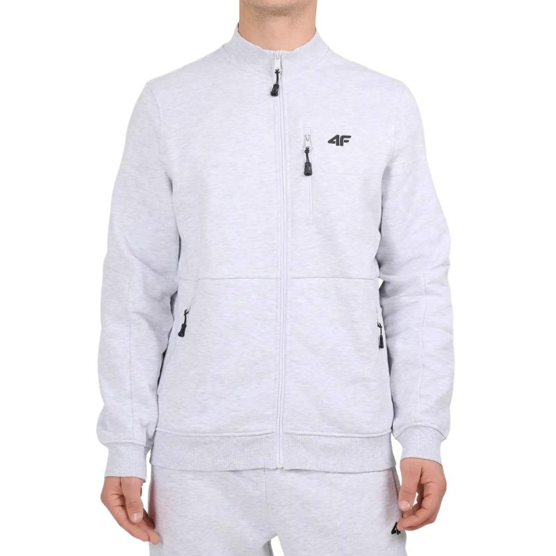 Men's sweatshirt 4F M2547 cool light melange 4FWMM00TSWSM2547 27M szürke kapucnis pulóver