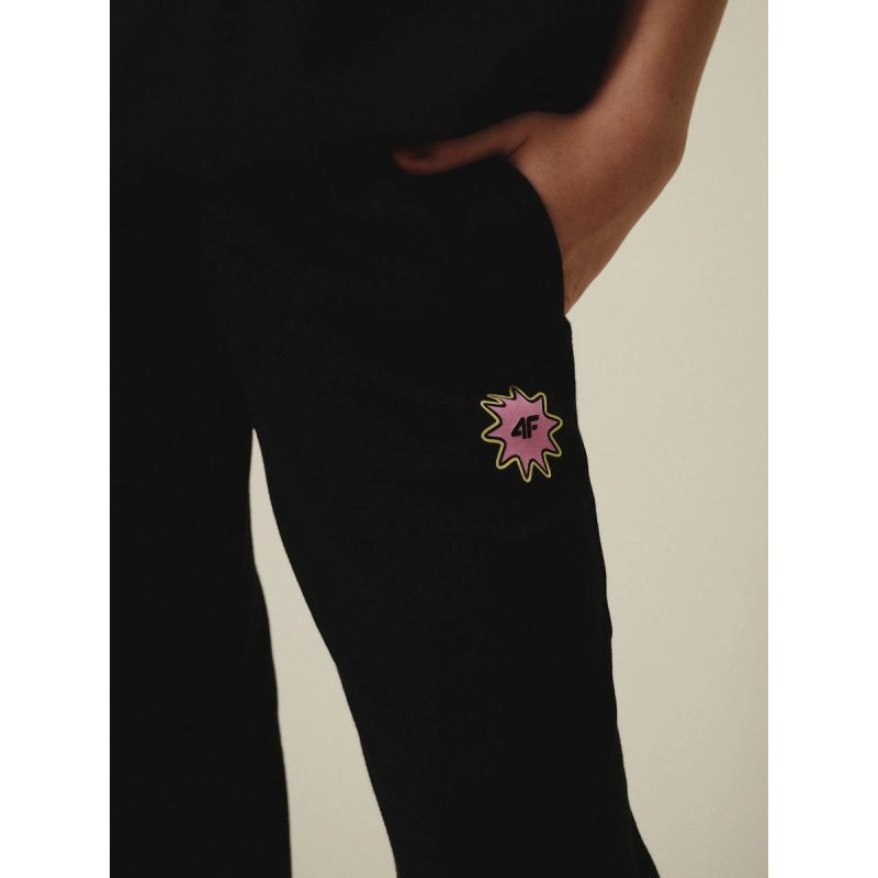 Girls' wide-leg sweatpants 4F