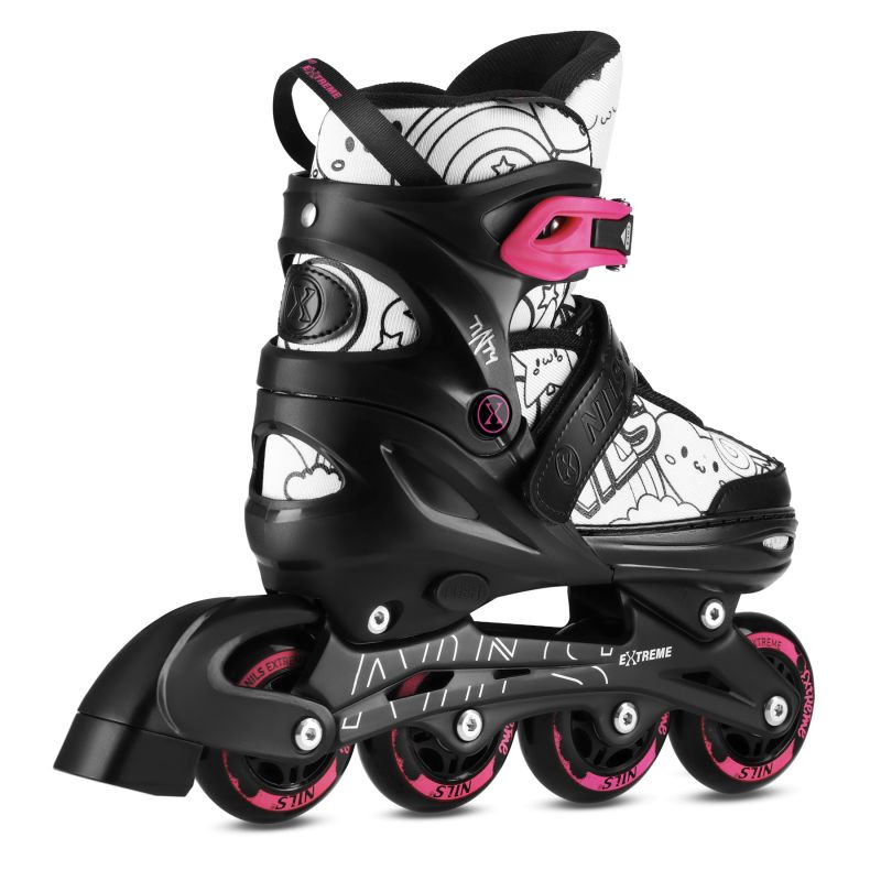 NH10907 4in1 ROLLER SKATES WITH EXTENDED HOCKEY BLADES TINTS PINK SIZE L (39-42) NILS EXTREME rózsaszín utcai cipő