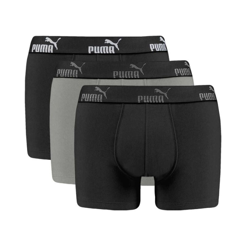 Puma men's boxer briefs 3-Pack black gray comfortable cotton szürke alsónemű