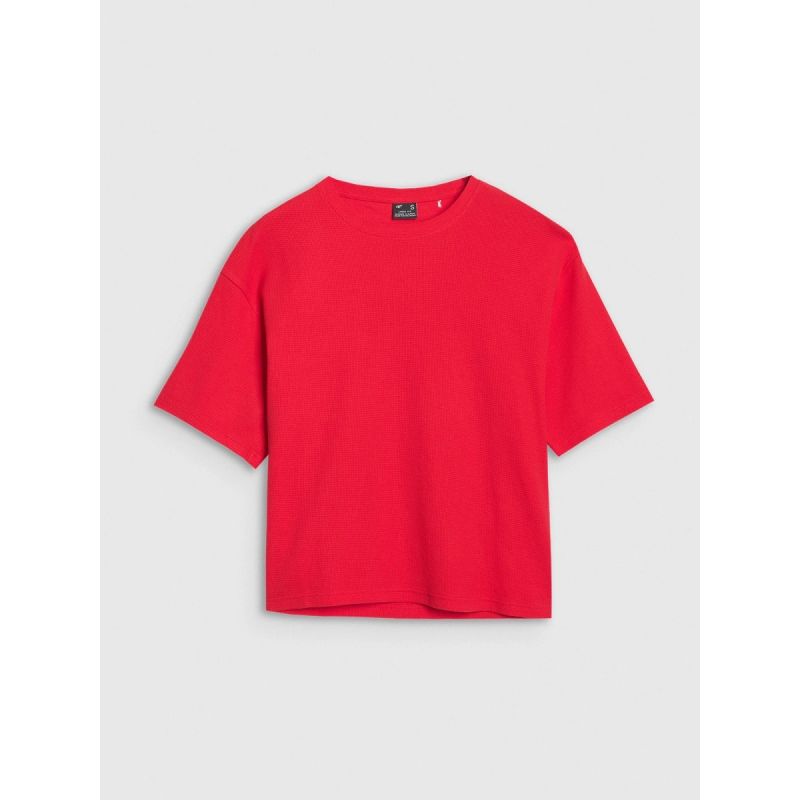 Women's regular waffle knit T-shirt 4F 4FRSS25TTSHF2651-62S póló