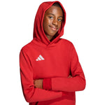 adidas Entrada 26 Hoody red JZ6568 104cm kapucnis pulóver