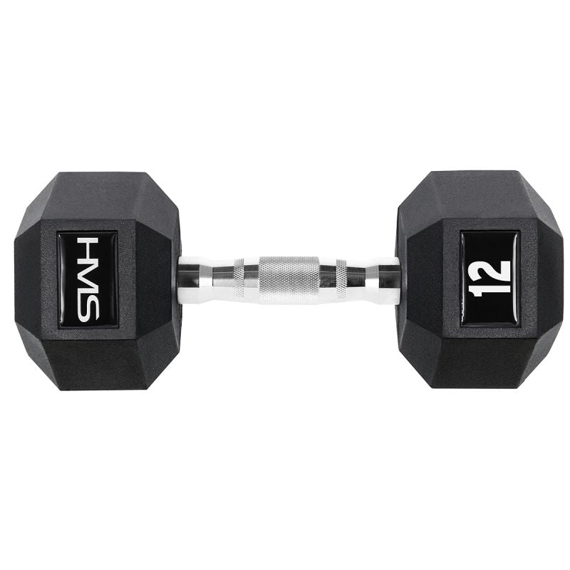 HMS HEX PRO dumbbell 12 kg szürke edzőfelszerelés 17-66-115