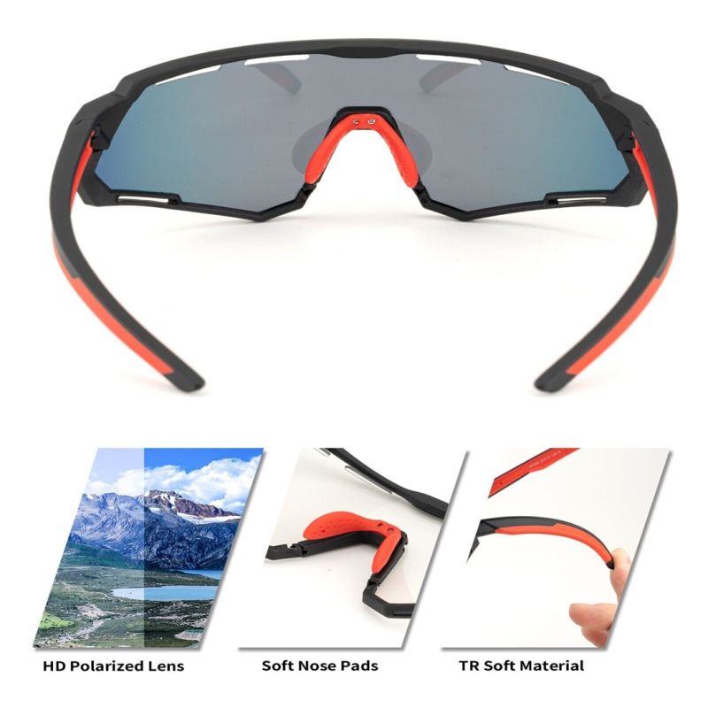 Rockbros SP246 sports glasses black and red piros glasses, training equipment