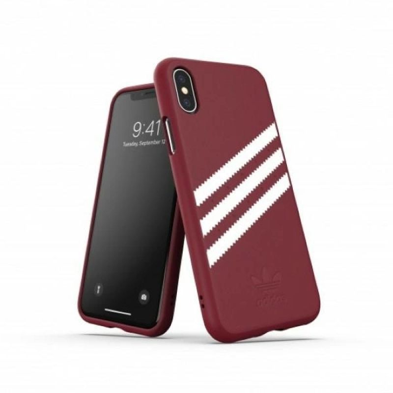 Adidas OR Molded PU Suede case for iPhone X / XS - bordó pulóver