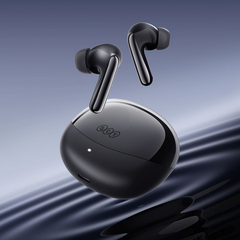head QCY Melobuds N60 Wireless In-Ear Headphones with LDAC and ANC Noise Cancellation - Black czarny headsets