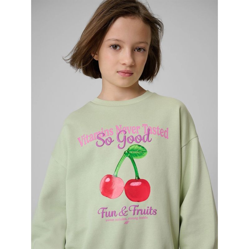 Girls' loose sweatshirt without hood 4F 4FJRSS26TSWSF2903-47S 158/164 kapucnis pulóver