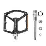 Rockbros K371 Reflective Aluminum Bicycle Pedals with Sealed Bearings - Black