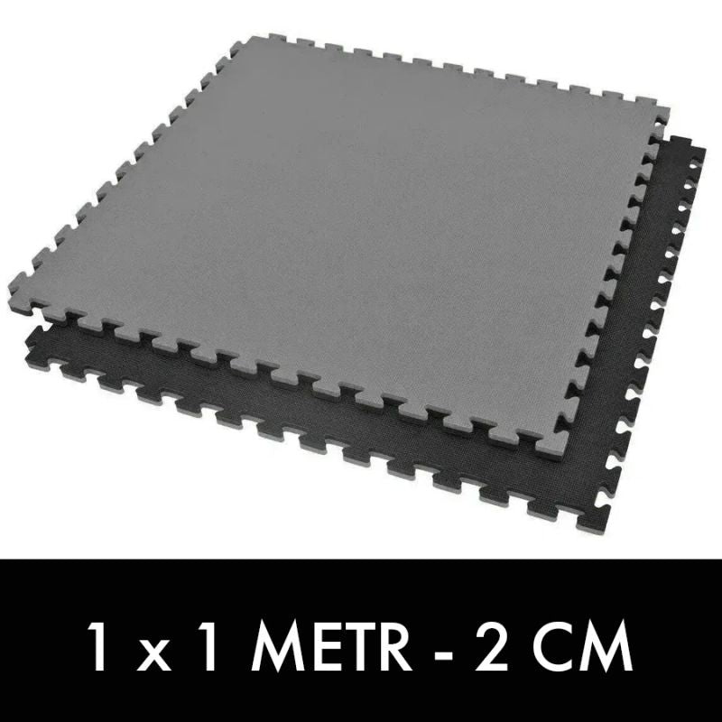 DBX Bushido Exercise Mat with Safety Certificate - Puzzle 1x1m - Black - Gray szürke mats, puzzle, training equipment