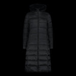 CMP women's long winter coat, insulated with hood, black ( ) fekete dzseki