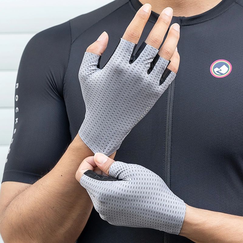 Rockbros Breathable Short Finger Cycling Gloves, Size: XXL - Gray szary \ xxl kesztyű