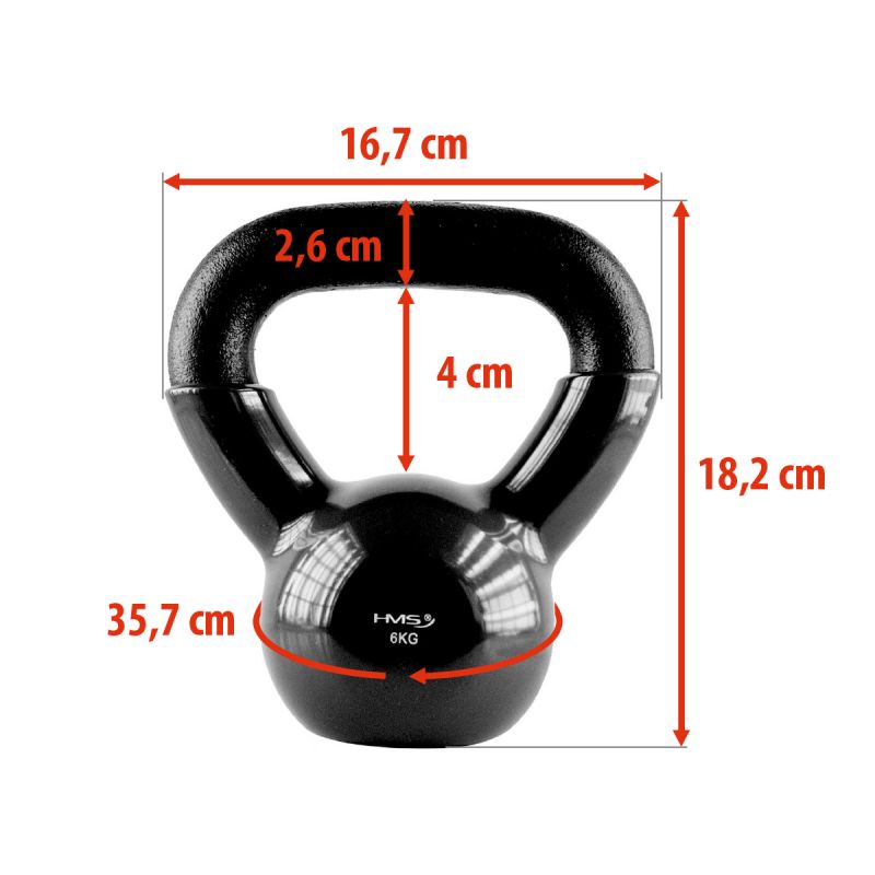 HMS Black KNV06 cast iron kettlebell 6kg fekete súlyzó 17-64-061