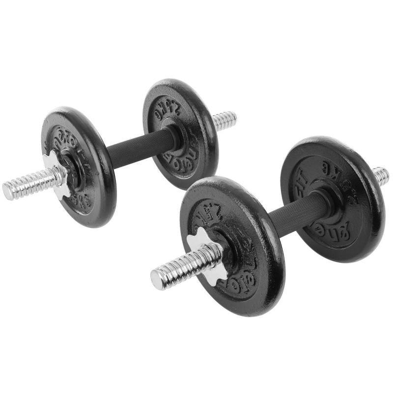 Enero CAST IRON DUMBBELL 19 KG (2x9.5 KG) FIT CASE fekete dumbbell, strength training equipment, training equipment