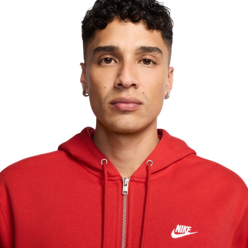 Nike Club BB FZ Hoodie Men's piros kapucnis pulóver