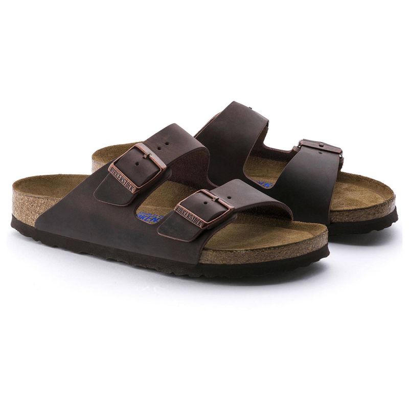 Birkenstock Arizona Soft Footbed Oiled Leather Habana Narrow Women's Slides (0452763) cipő