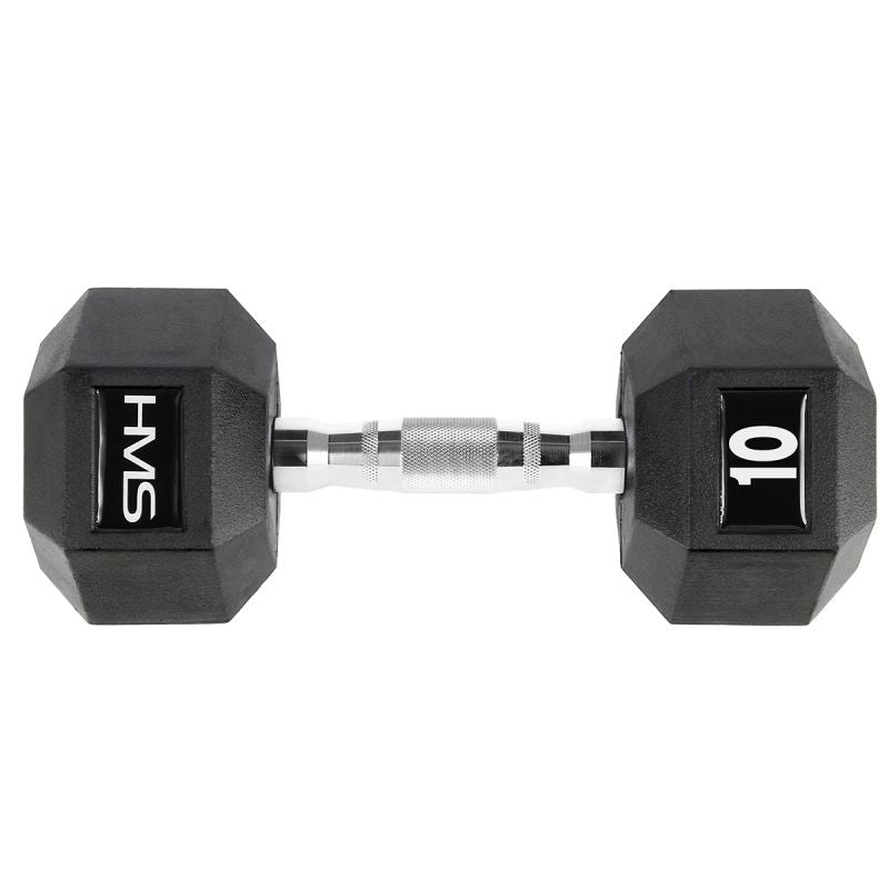 HMS HEX PRO 10 KG dumbbell fekete edzőfelszerelés 17-66-114