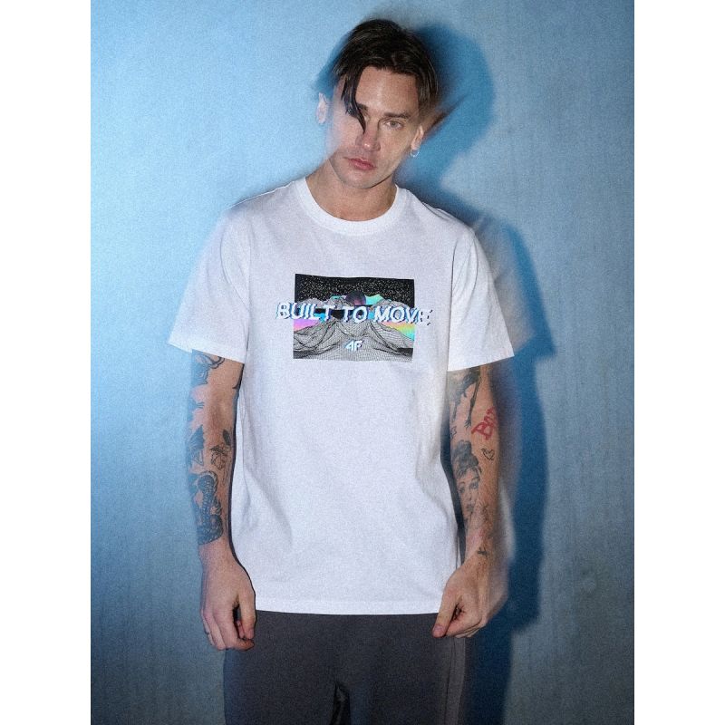 4F Men's regular printed T-shirt póló 4FRSS26TTSHM3658-10S