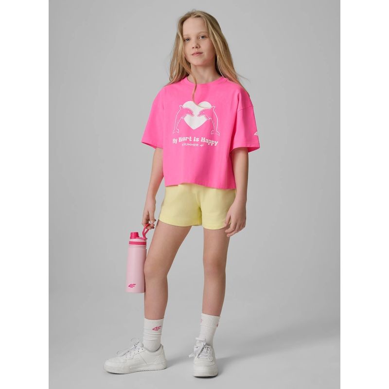 4F Loose T-shirt with a girl's print 158/164 ruházat 4FJRSS26TTSHF3908-54N