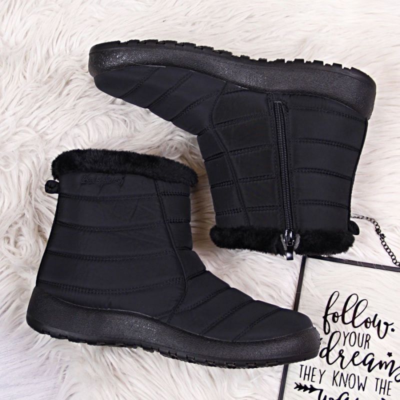 Inny NEWS W EVE181A waterproof zipper snow boots black Túracipő