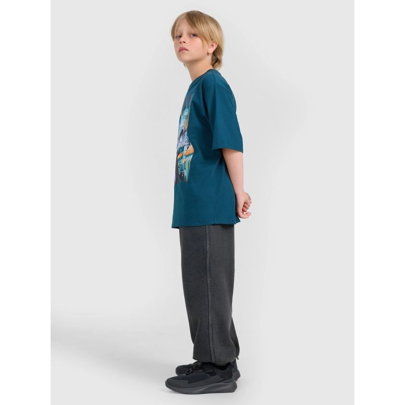 Boy's oversize printed T-shirt 4F 4FJRAW25TTSHM3061-46S