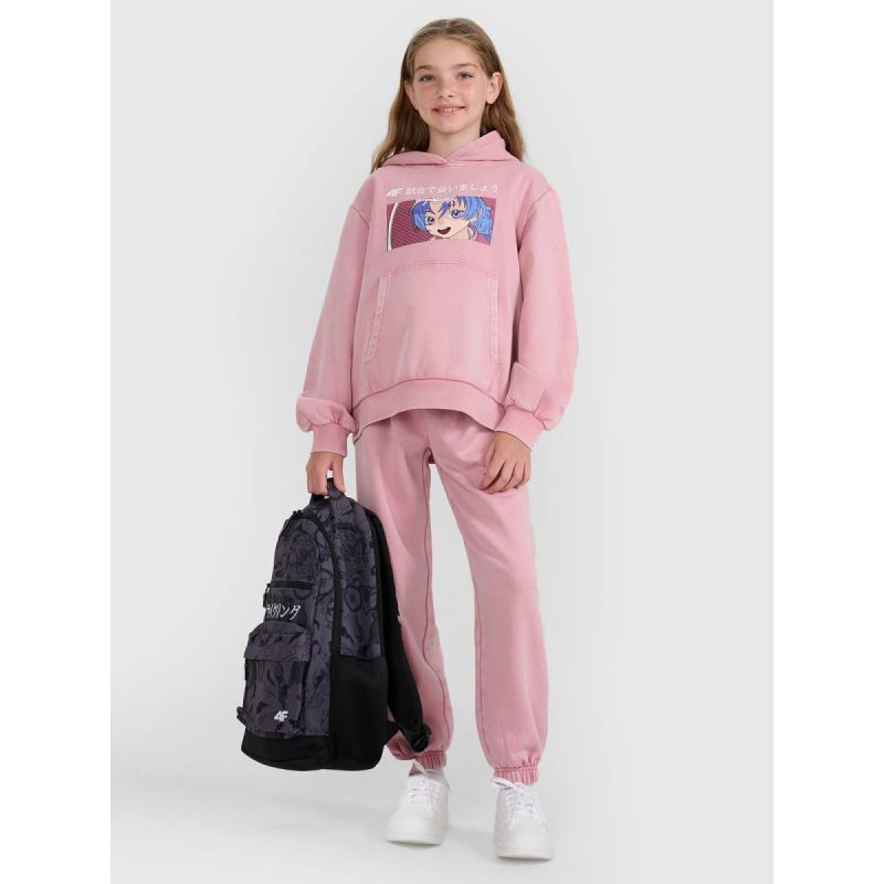 Girls' sweatshirt with hood, open, 4F 4FJRAW25TSWSF2294-54S kapucnis pulóver