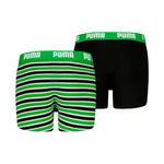 Puma Everyday Striped Kids' Boxer 2 Pack Green and 938970 fekete short