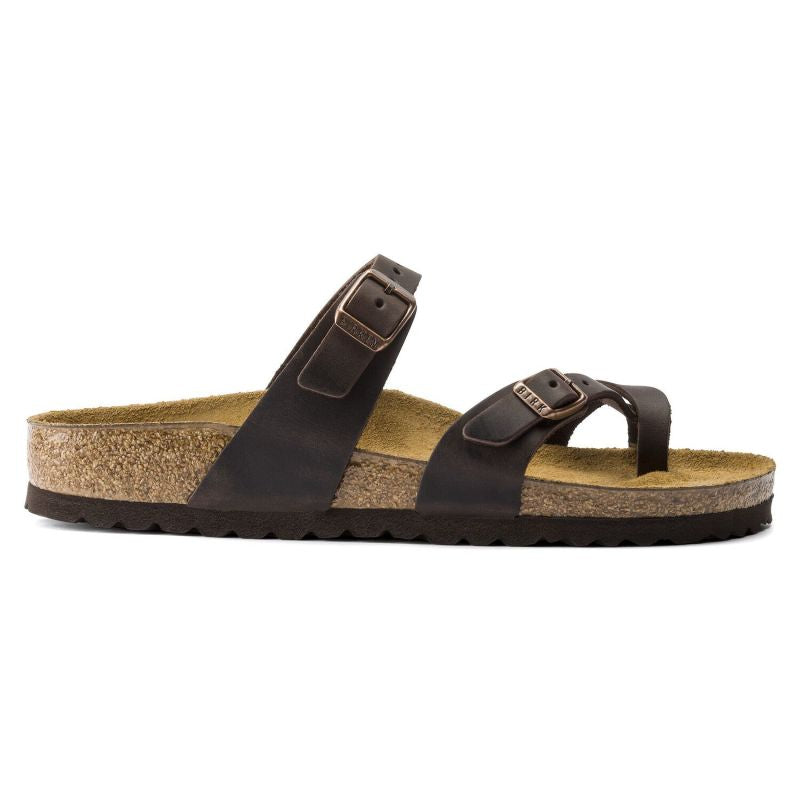 Birkenstock Mayari Habana Narrow Women's Flip-Flops, Nubuck Leather, Brown (0171323) barna papucs