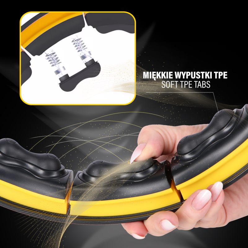 HMS Hhm21 Hula Hop Black/ With Magnets, Tpe Protection And Weight + Counter sárga edzéssegítő 17-44-598