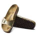 Birkenstock Madrid Birko-Flor Gold regular women's flip-flops wide gold (1016106) Cipő