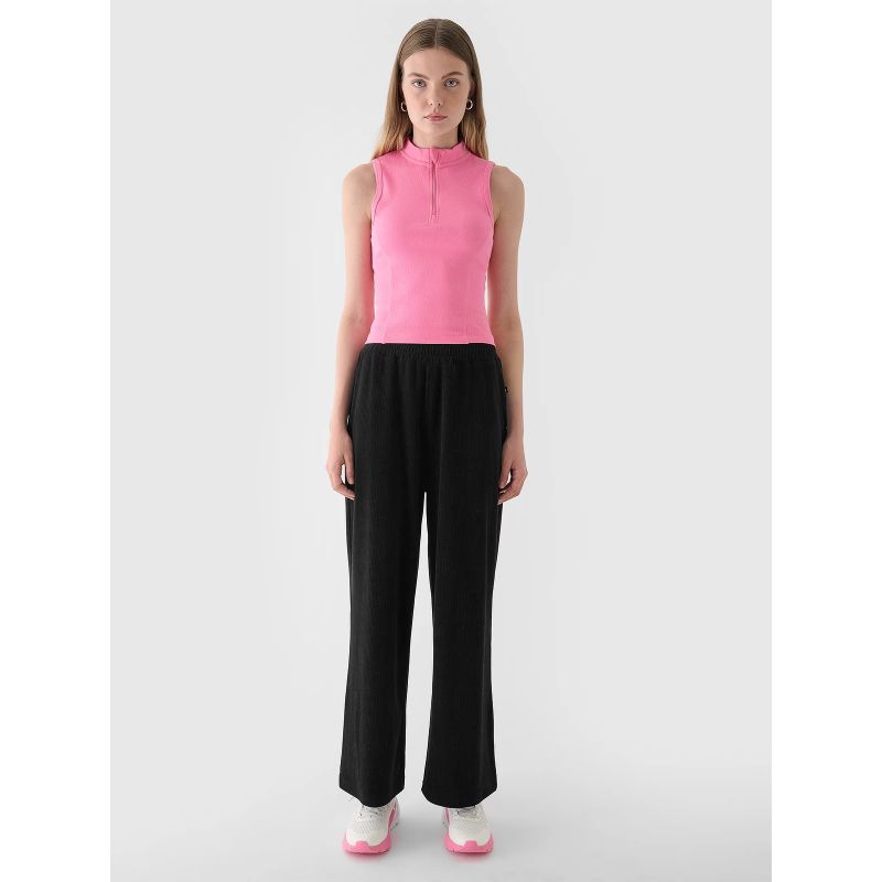 4f Women's 4FRAW24TTROF1352-20S Velour Wide Leg Sweatpants Ruházat