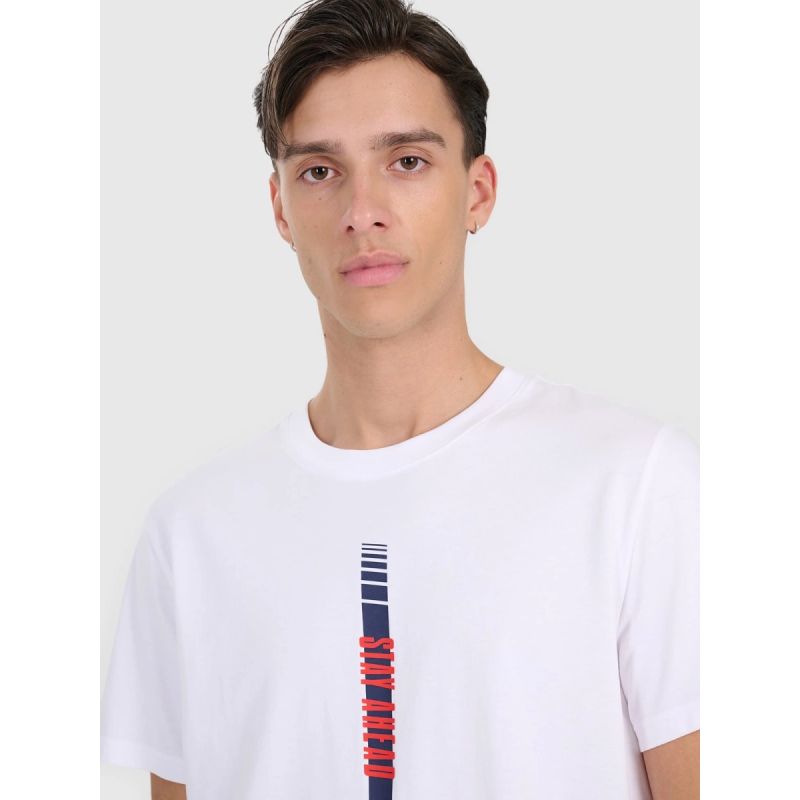 4f Men's regular printed T-shirt 4FRAW25TTSHM3225-10S Ruházat