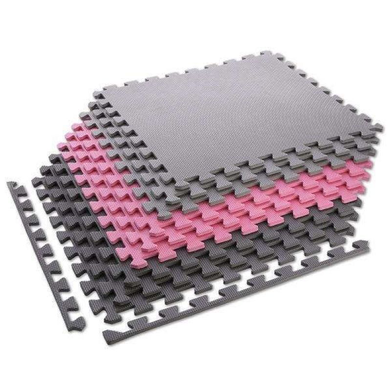 One Fitness Multipack MP10 puzzle mat pink and gray 9 pieces 10 mm szürke edzőfelszerelés 17-63-084