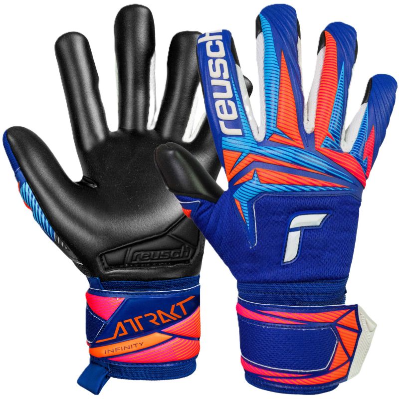 Reusch Attrakt Infinity Evolution NC Goalkeeper Gloves Blue-Black 5670725 fekete kapuskesztyű