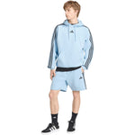 Adidas Essentials 3-Stripes Fleece Hoodie for men, light kék férfi kapucnis pulóver KY4170