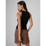Women's slim ribbed knit top 4F